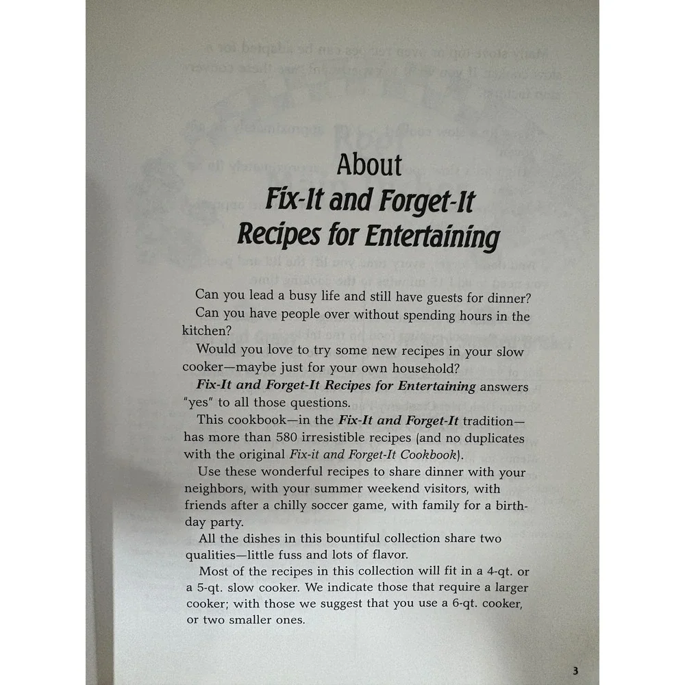 Fix-It and Forget-It Recipes for Entertaining Slow Cooker Cookbook Phyllis Good